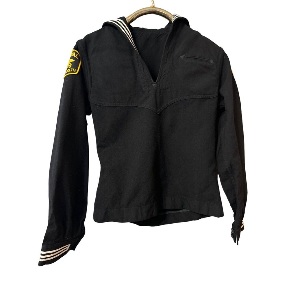 U.S. Naval Sea‎ Cadets Black Wool Jumper Mans 36R Vintage Military Uniform